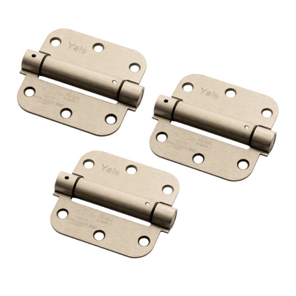 Pack de  3 Bisagras con Resorte 3.5 x 3.5 Niquel Satin