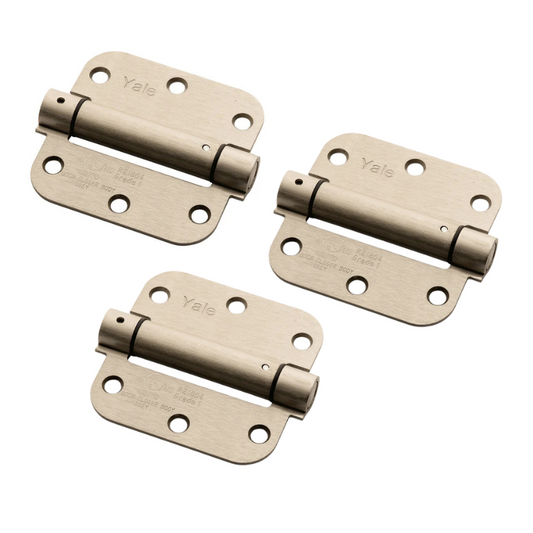 Pack de  3 Bisagras con Resorte 3.5 x 3.5 Niquel Satin