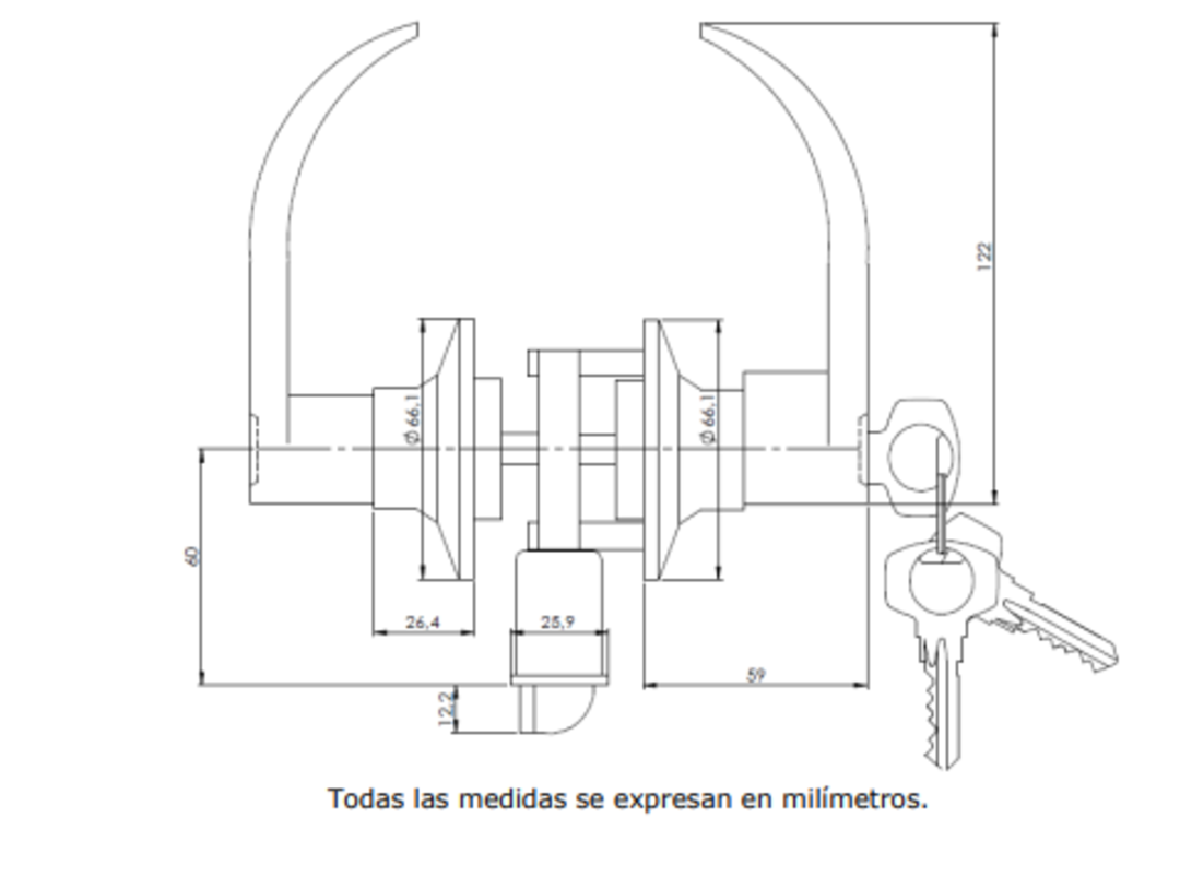 Cerradura Tubular Y815 Libre Paso