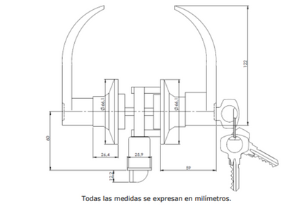 Cerradura Tubular Y815 Libre Paso