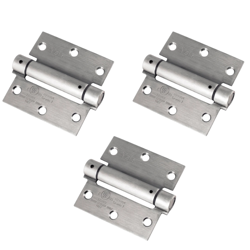 Pack de 3 Bisagras con Resorte 3.5 x 3.5 Canto Recto