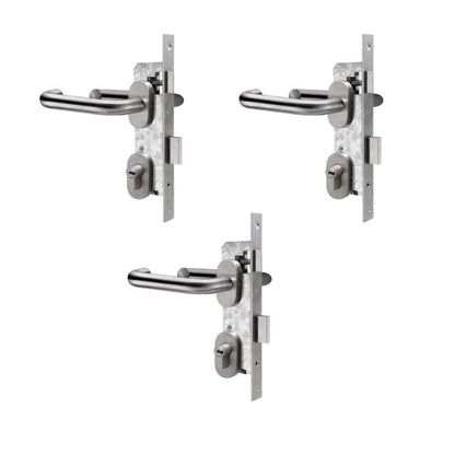 Pack 3 Cerraduras Embutidas Roma Puerta Abatir B35 Perfil Aluminio