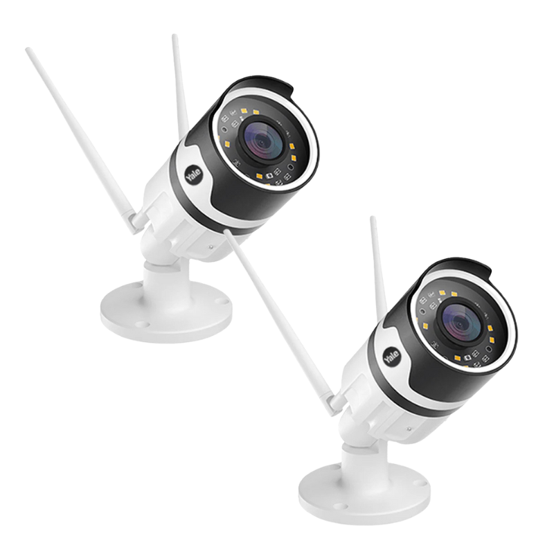 Pack 2 Camara WiFi/HD, V. Nocturna, Resistente a la Lluvia y App Yale Connect