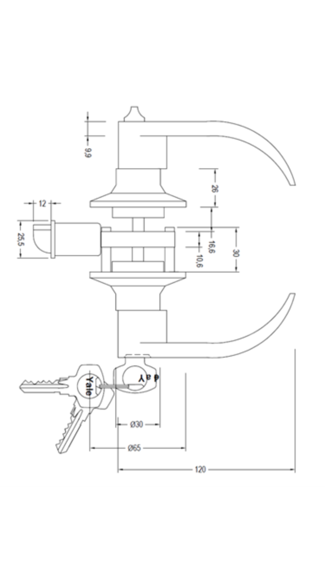 Cerradura Tubular Y815 Oficina Dormitorio