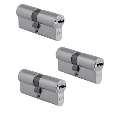 Pack 3 Cilindros Multipunto 80mm Níquel Satín